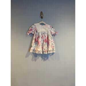 Authentic Vintage Bonnie Jean Floral Lace Baby Dress 12M ILGWU Union Made, USA
